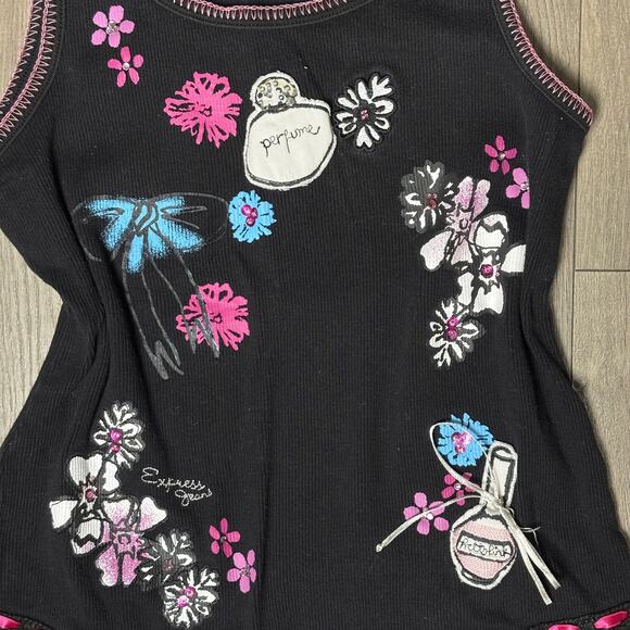 Y2K Express Dark Coquette ribbed tank medium - Picture 3 of 5